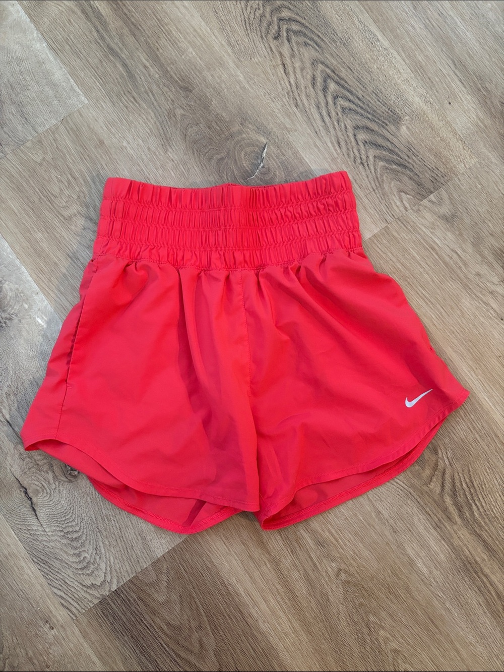 Nike Women's Bright Red Athletic Shorts with Elastic Waist